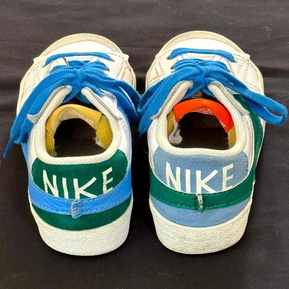 Nike Blazer Low '77 Jumbo Men's 8.5 Women's 10 White Blue Green DQ1470-100 - Picture 3 of 9